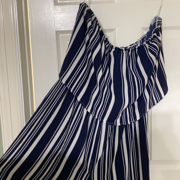 Love, Fire Strapless Striped Jumpsuit - Picture 2 of 3